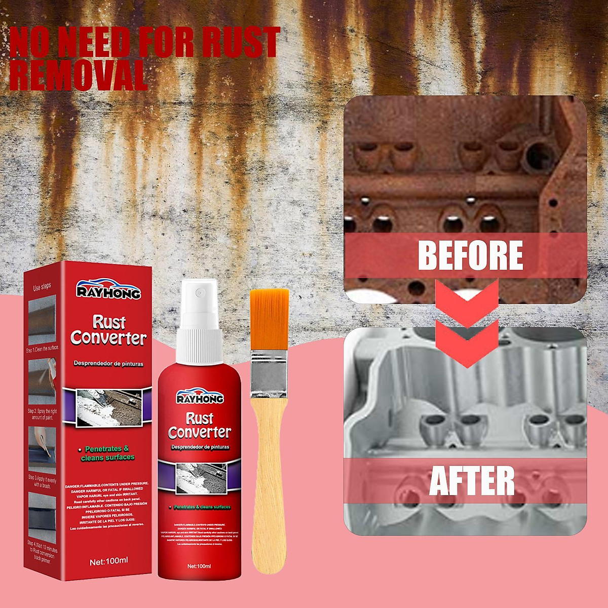 Rust Inhibitor Car Maintenance Rollers Anti Rust Removal Door Hinges