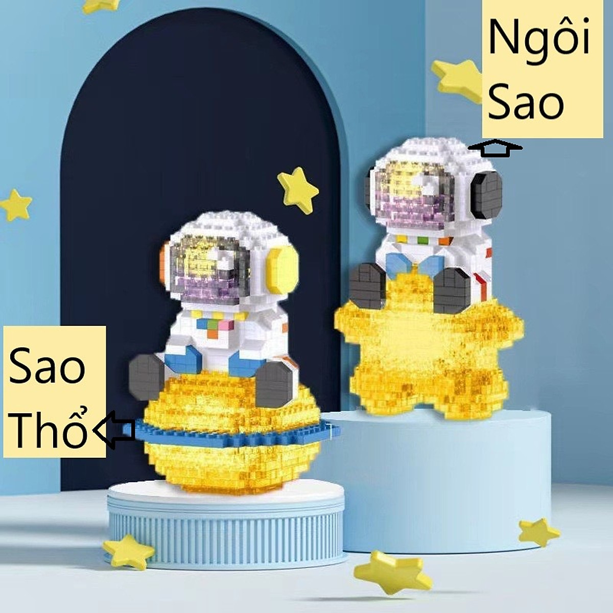 Đồ chơi trẻ em, mô hình lắp ráp phi hành gia, đồ chơi xếp hình 3d có đèn, mô hình lắp ghép mini, đồ chơi trẻ em thông minh HT SYS