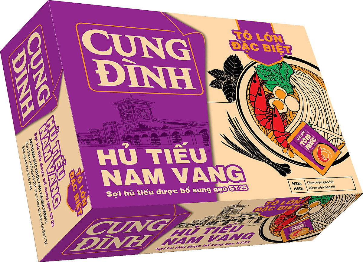 Thùng 30 gói Hủ Tiếu Nam Vang Cung Đình (83g x 30 gói)