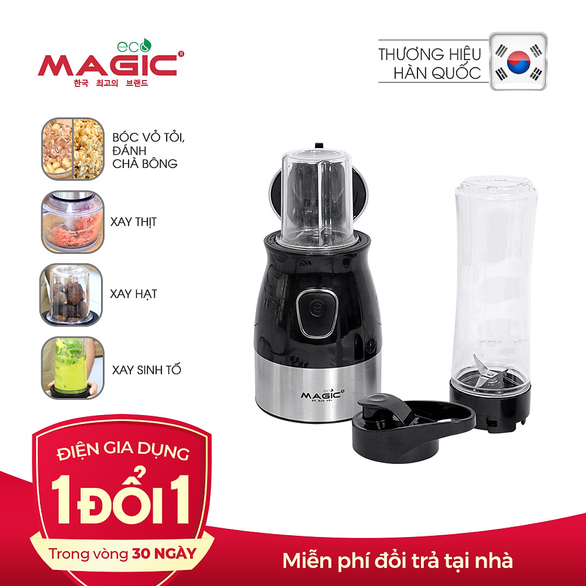 Máy xay thực phẩm đa năng 3in1 Magic Eco AC-16 (2.0 Lít) - Hàng chính hãng
