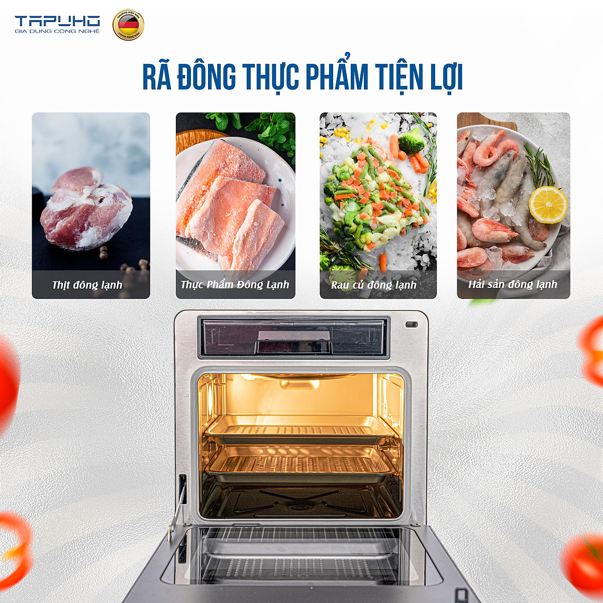 Nồi chiên hơi nước cao cấp TAPUHO TSF16 - Thương hiệu Đức - 2.800w - 16 lít - BH 2 năm