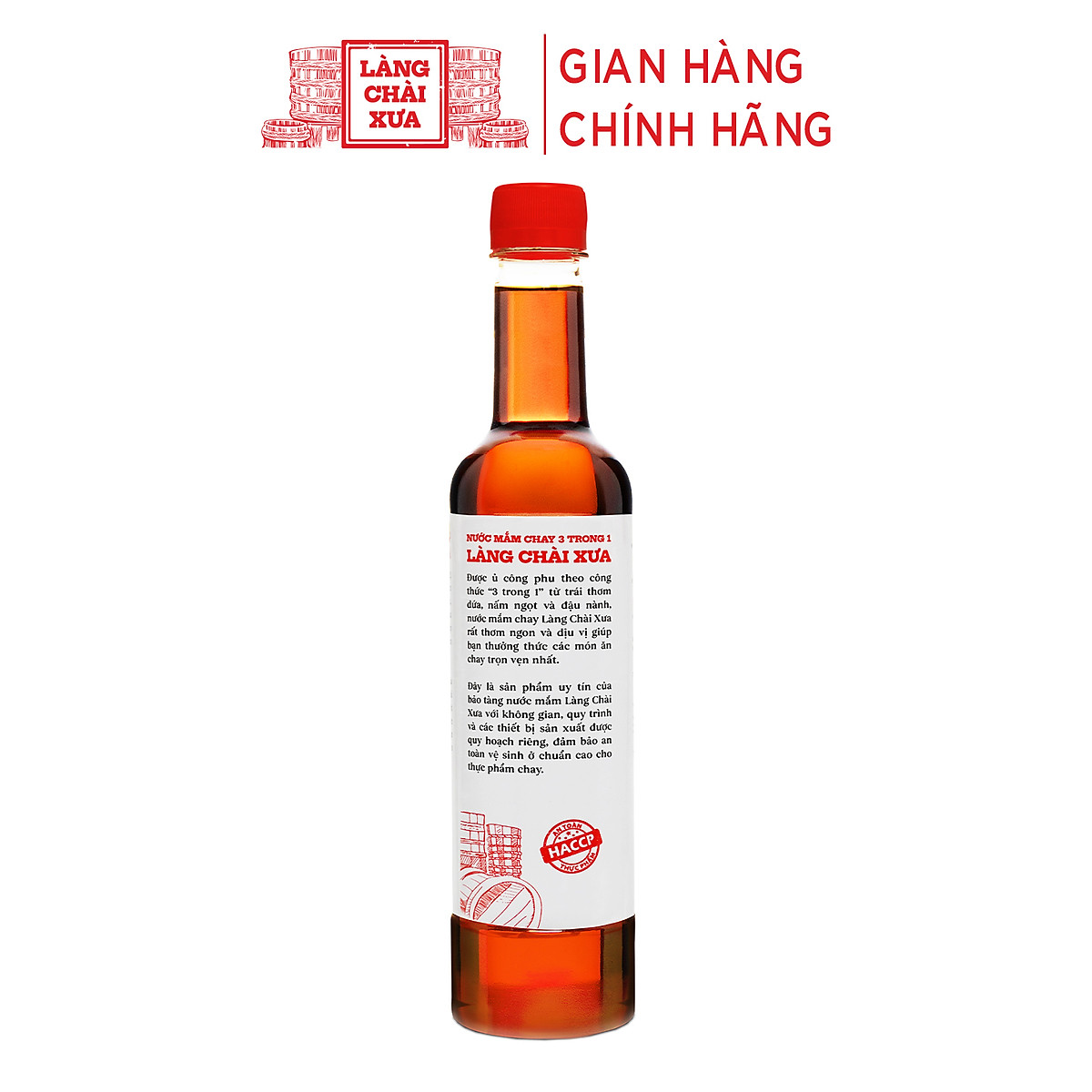 Đặc Sản Phan Thiết - Nước Mắm Chay 3 Trong 1 Làng Chài Xưa (01 Chai) 525Ml Trái Thơm Nấm Ngọt Đậu Nành 300 Năm Truyền Thống
