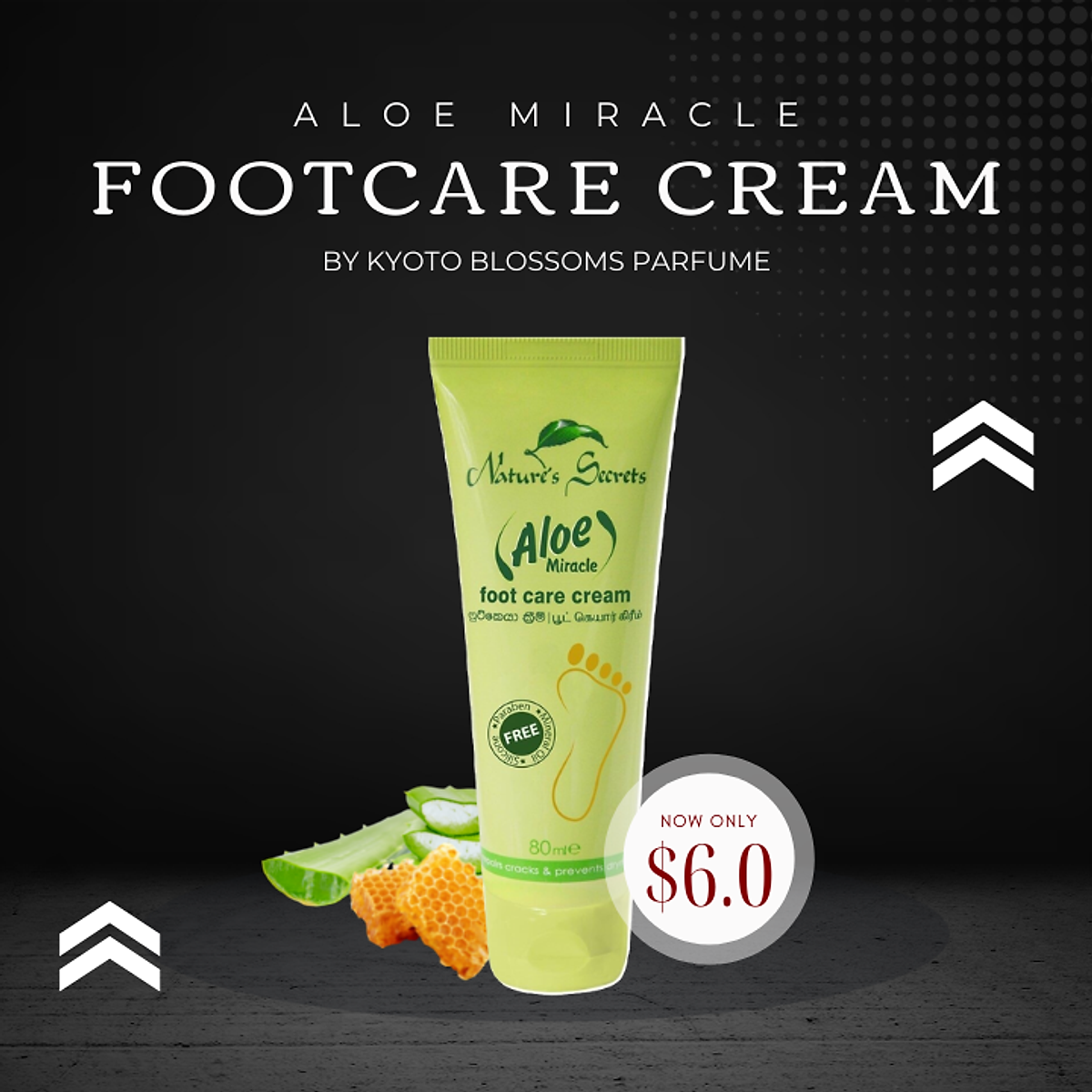 Kem dưỡng và hỗ trợ trị nứt gót chân Aloe Miracle Foot Care Cream 80ml