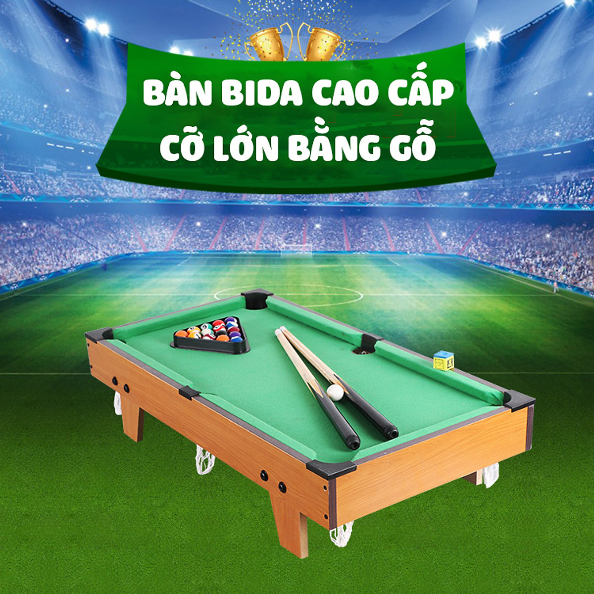 Đồ chơi bàn bida (bi-a) cỡ lớn chân cao 69x37x65cm Table Top Pool ...