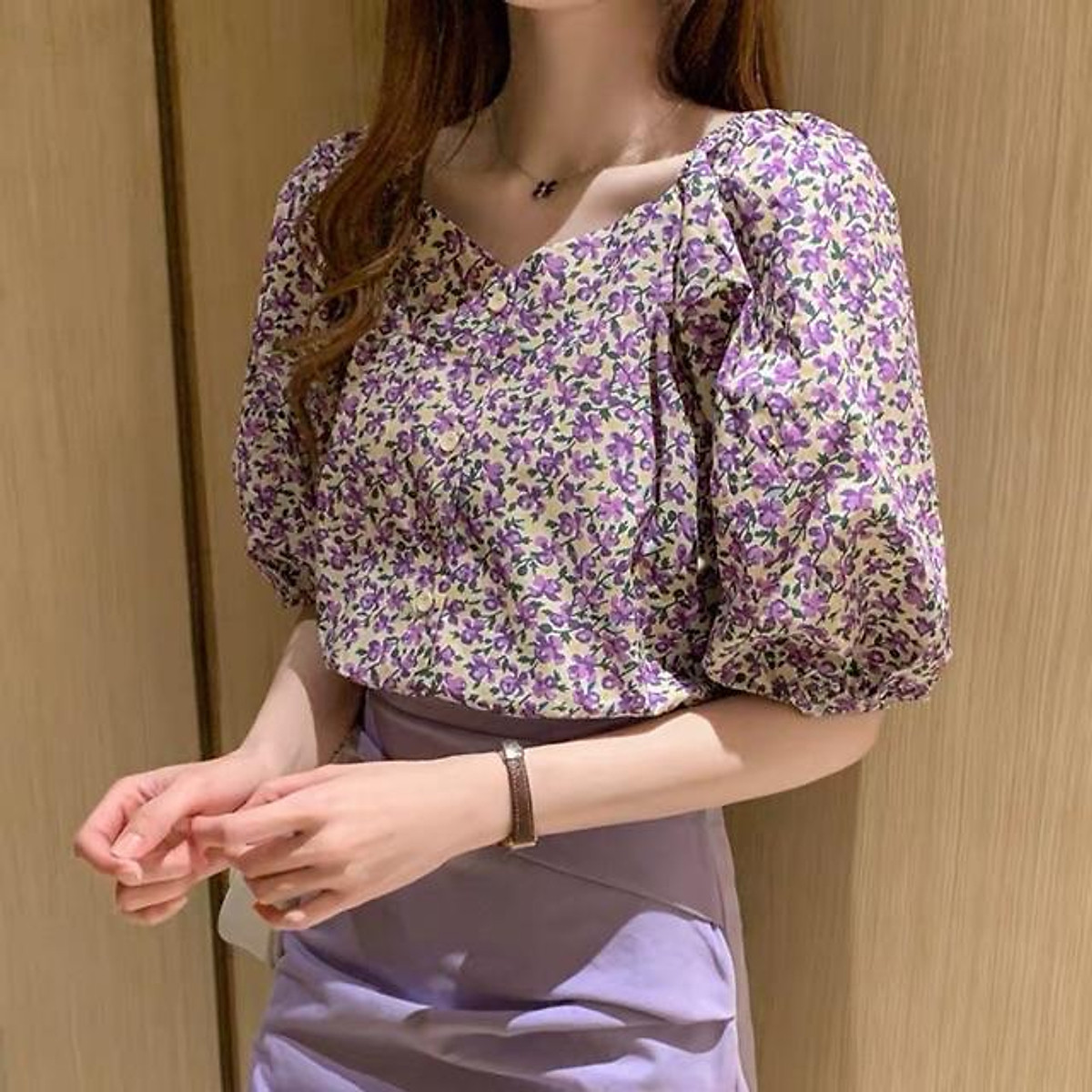 Áo Sơ Mi Hoa TN Cổ Màu A8209 #42 Áo Sơ Mi Hoa TN Cổ Màu A8209