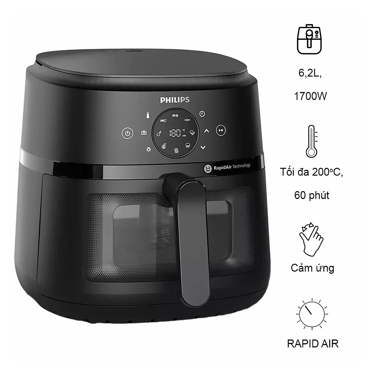 Nồi chiên không dầu Philips 6.2 lít NA230/00 - Hàng chính hãng