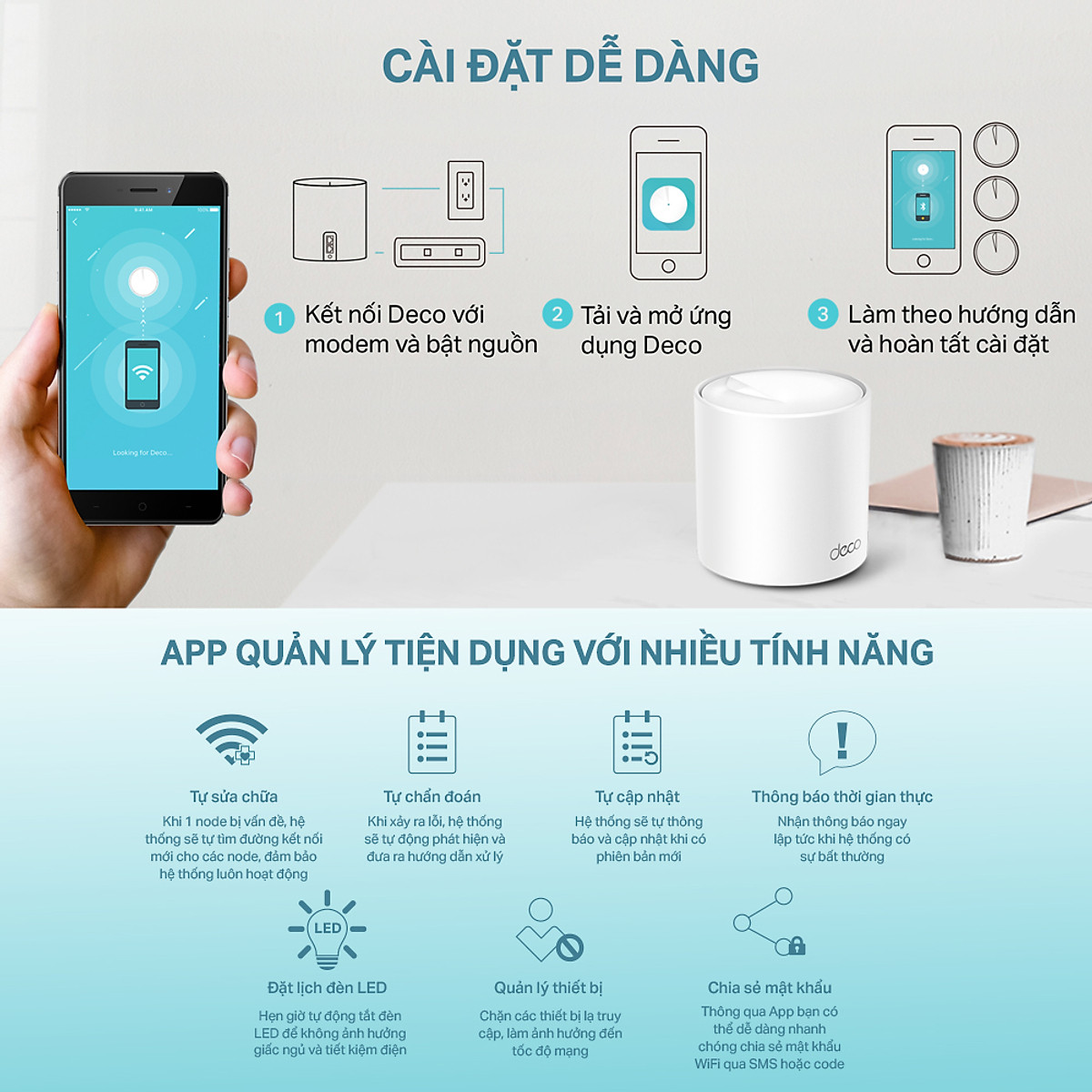 Bộ Phát Wifi Mesh TP-Link Deco X60 AX3000 MU-MIMO Hàng Chính Hãng