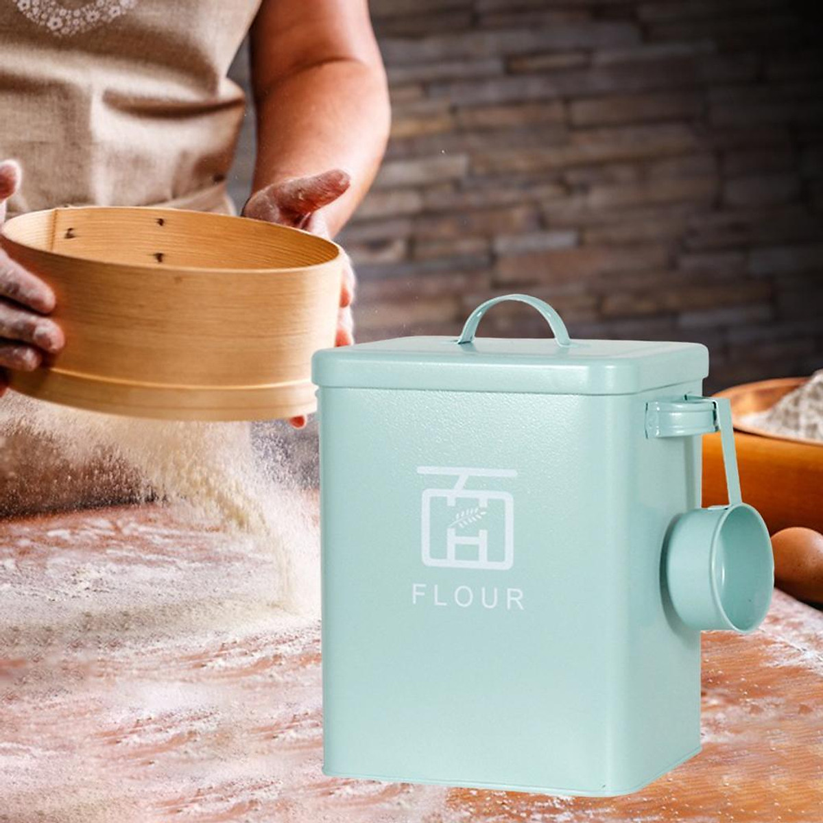 Metal Laundry Detergent Canister with for Farmhouse Laundry Room Decor