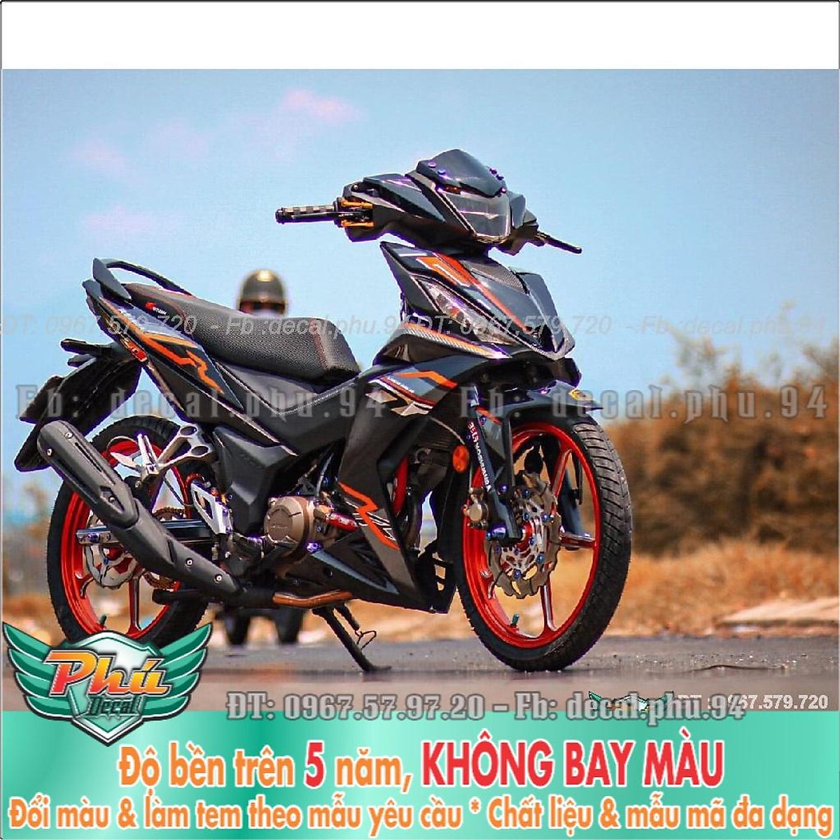 Tem Trùm Xe Honda Winner 150 Cam Đen Đẳng cấp