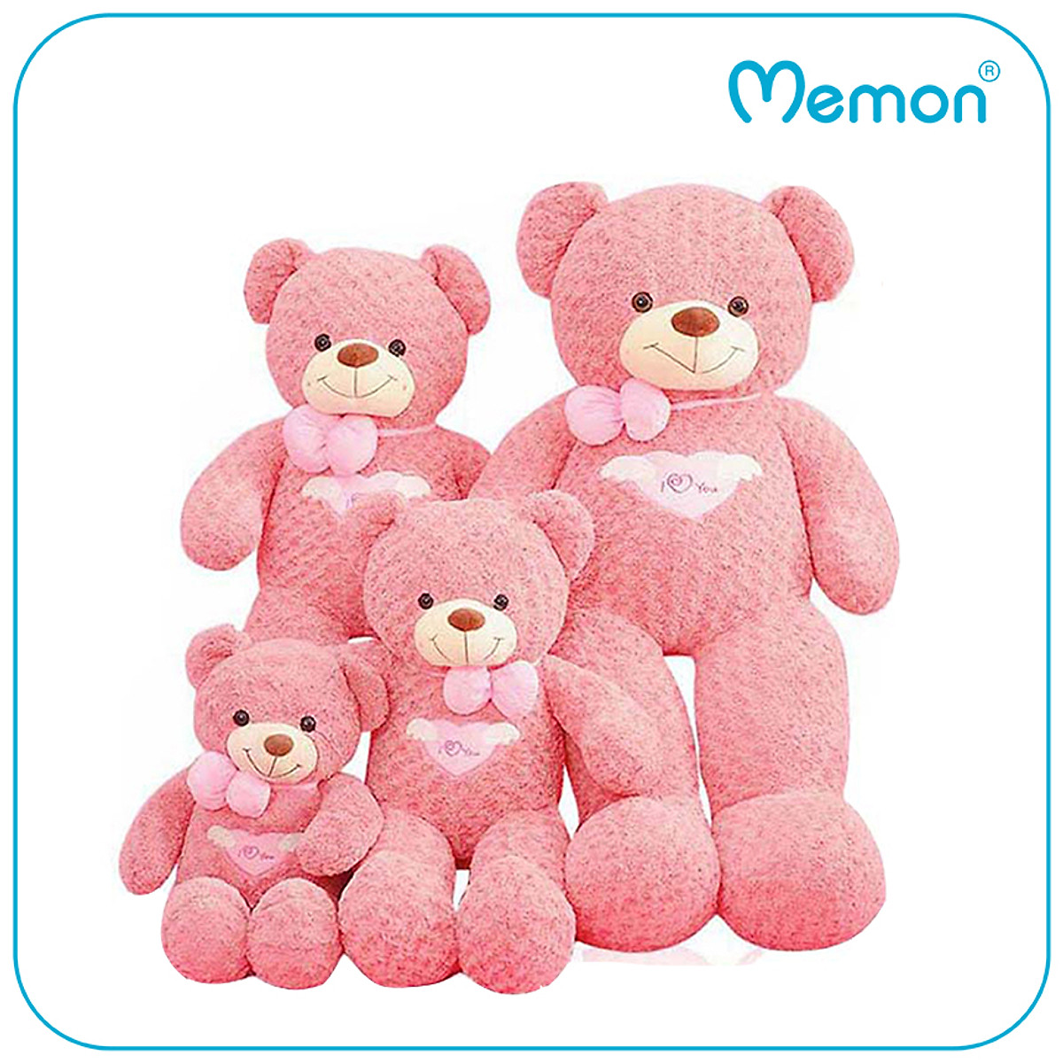 Gấu Bông Teddy Angel Hồng 80cm - 1m1- 1m5 Cao Cấp Memon, Gấu Bông ...