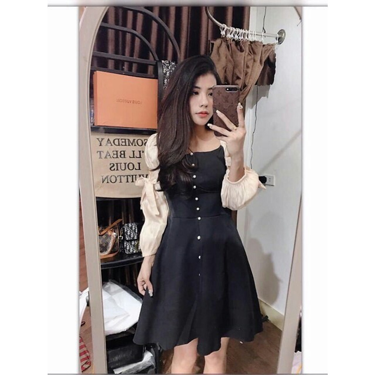 AV12 Váy voan dài xòe dạo phố xẻ chân váy yishopcomvn #46 AV12 Váy voan dài xòe dạo phố xẻ chân váy yishopcomvn