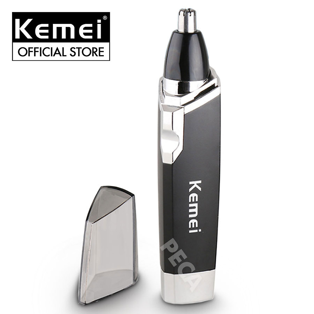 Máy tỉa lông mũi Kemei KM-6512 dùng pin AA tiện lợi động cơ quay mạnh mẽ dùng tỉa tóc mai ria mép - Hàng chính hãng