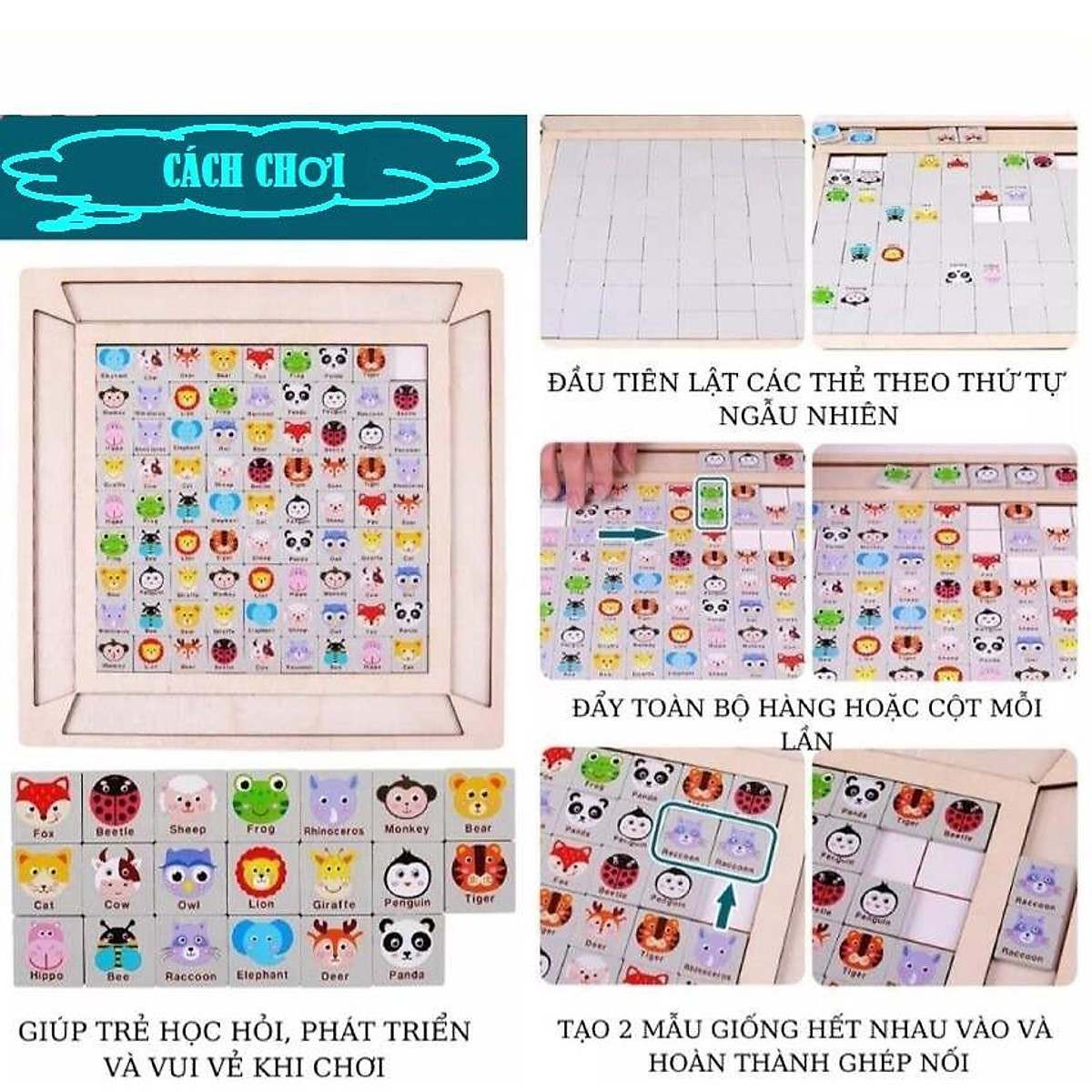 Đồ Chơi Gỗ Xếp Hình Pikachu, Đồ Chơi Thông Minh Rèn Luyện Tư Duy Trí Não Cho Bé