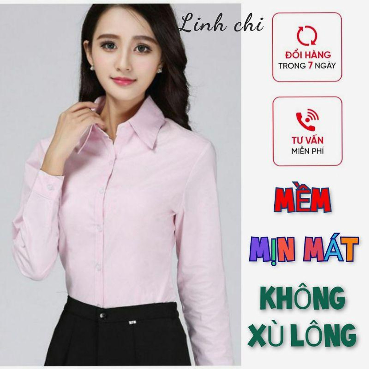 Mua Áo Sơ Mi Nữ Màu Hồng Phấn Form Nhỏ Hàng Shop Vải Kate Ý Đẹp | Tiki