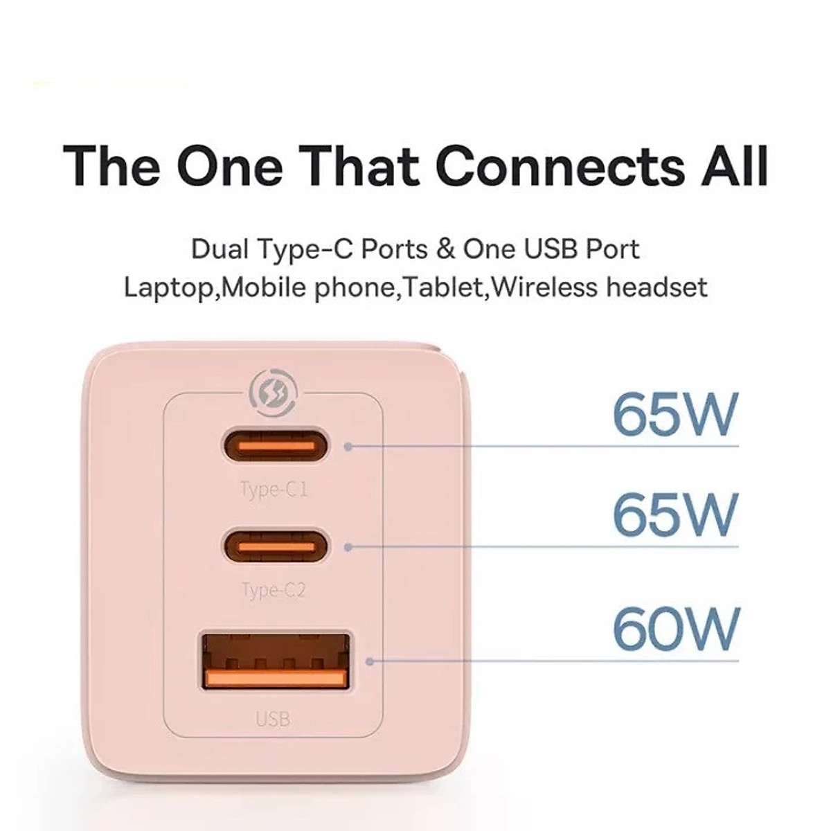 Bộ sạc nhanh Baseus Gan3 Pro Quick Charger 65W Type Cx2 + USB 65W kèm cáp Type-C to Type-C 1M 100W tiêu chuẩn an toàn cao- Hàng chính hãng