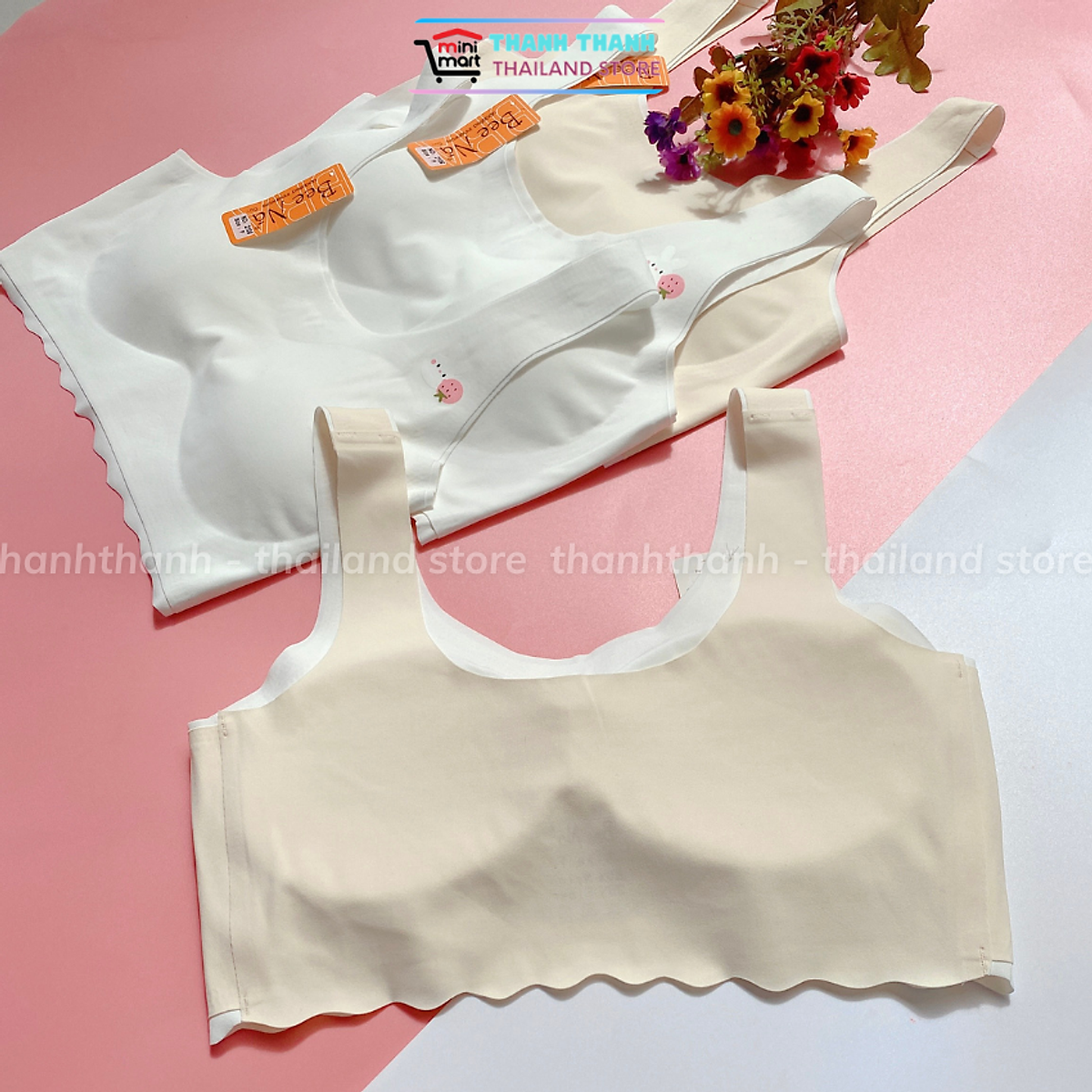 Áo ngực bra su học sinh BeeNa 2106 không gọng mút nhẹ, co giản thoải mái
