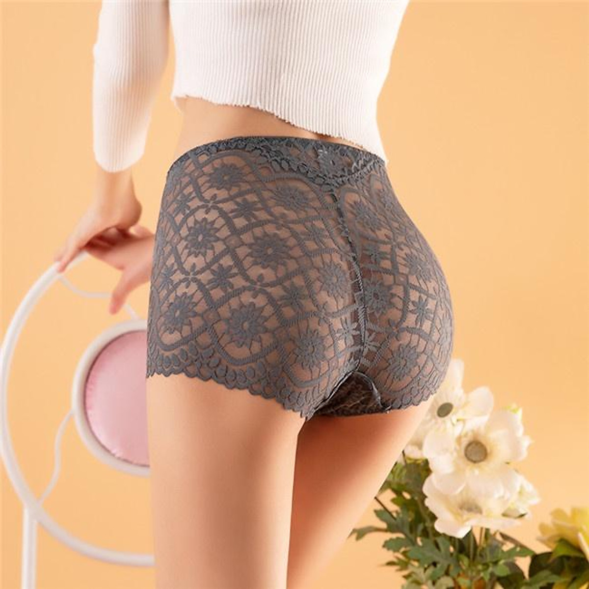 Quần Lót Ren Bigsize, Quần Lót Ren Cạp Cao Hàng Quảng Châu Cao Cấp