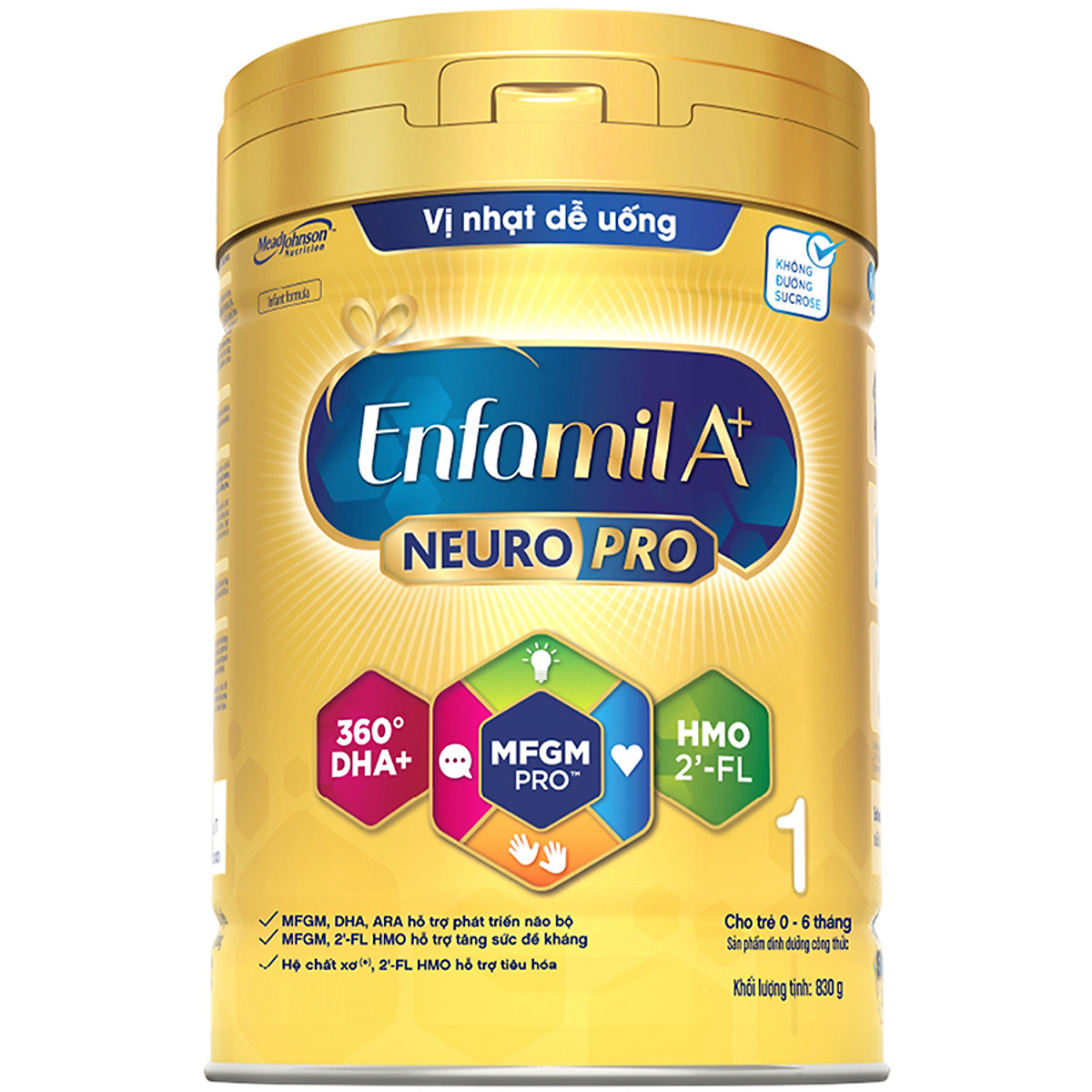 Combo 6 lon sữa bột Enfamil A+ NeuroPro 1 với 2’-FL HMO cho trẻ từ 0 – 6 tháng tuổi– 830g