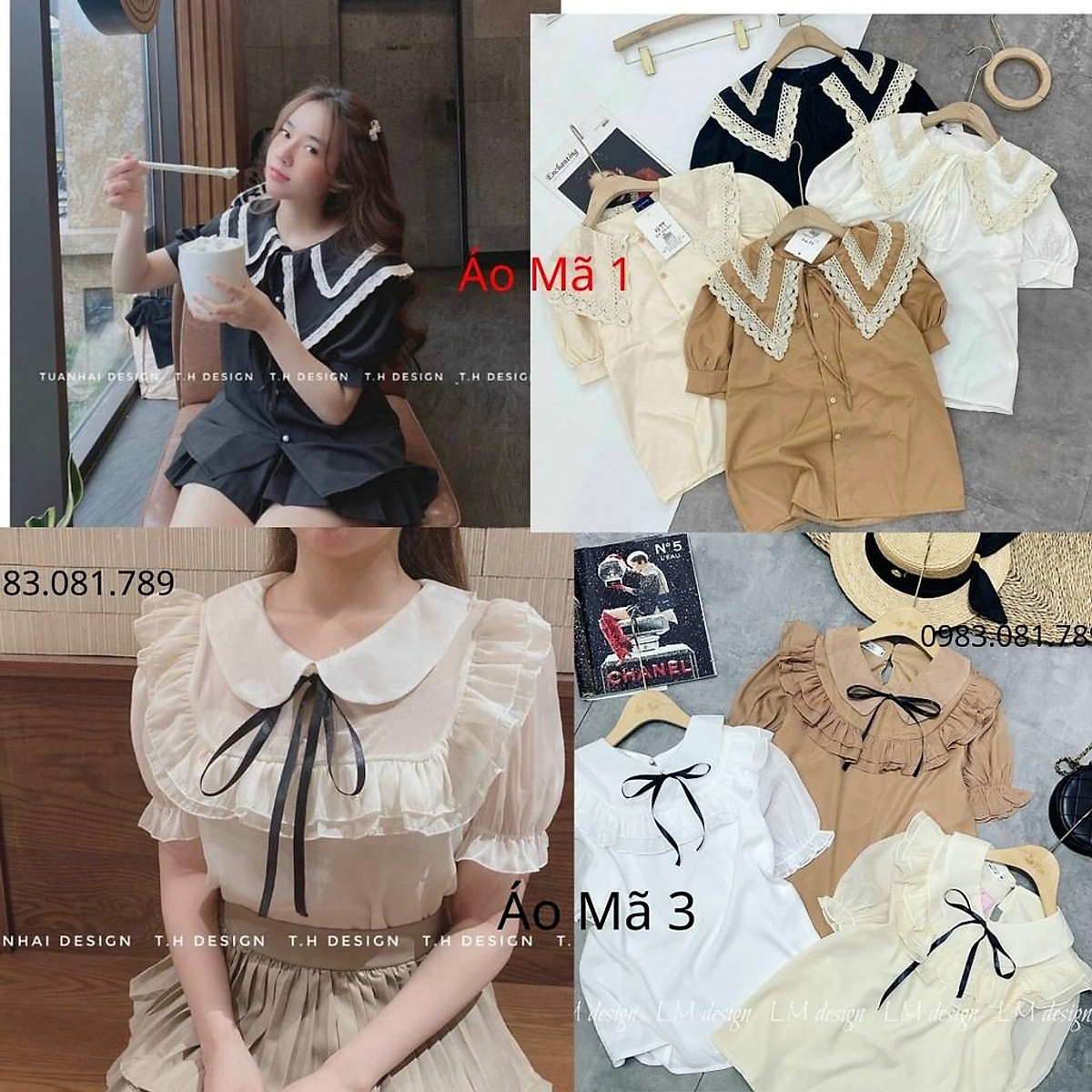 Áo cộc tay - Áo sơ mi nữ Bèo cực xinh