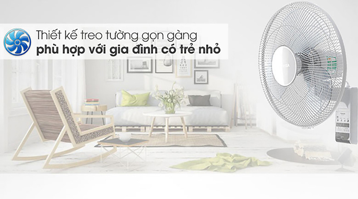 Quạt Treo Tường Toshiba F-WSA20(H)VN (55W) - Xám - Hàng chính hãng
