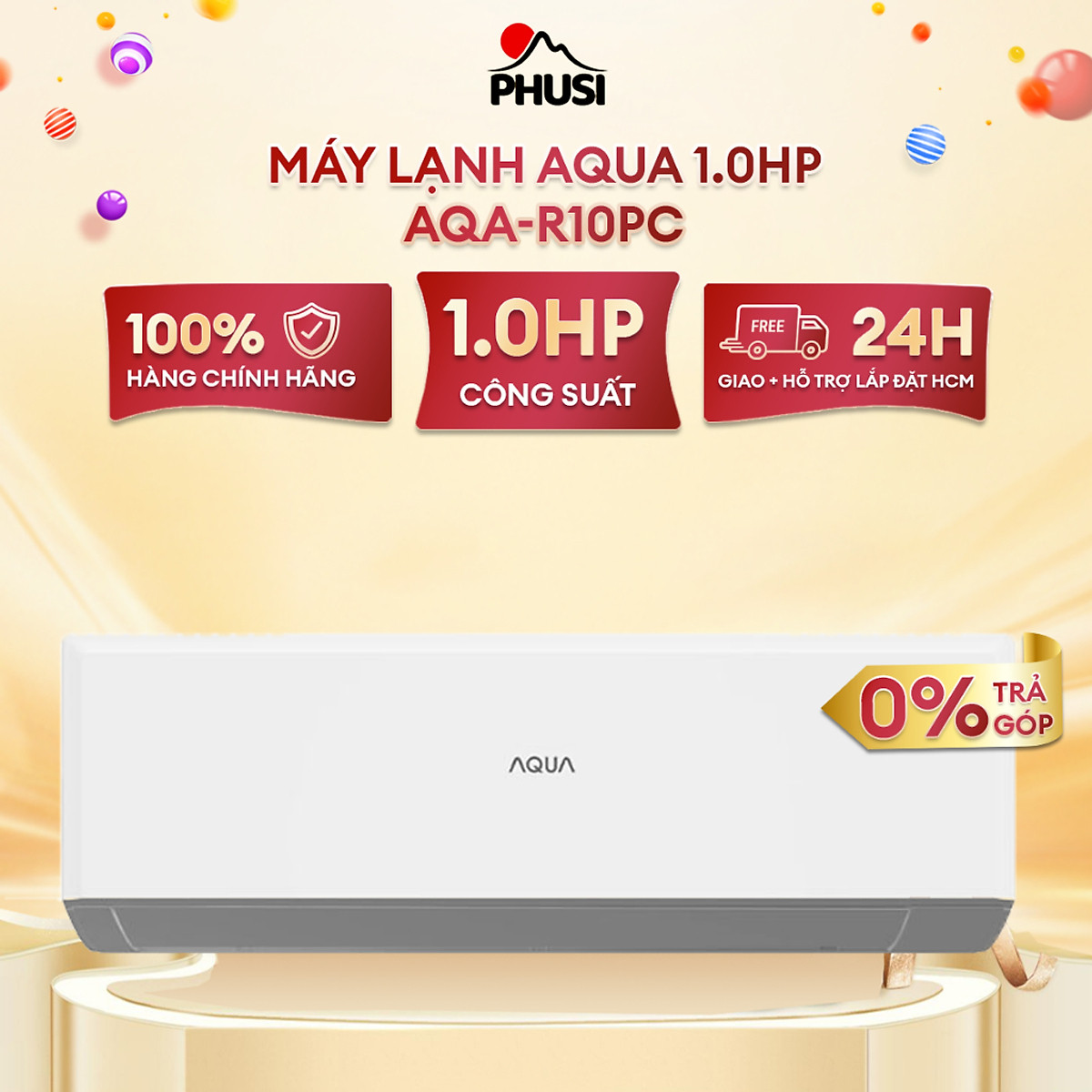 Máy lạnh Aqua 1 HP AQA-R10PC - Hàng chính hãng - Giao HCM và 1 số tỉnh thành