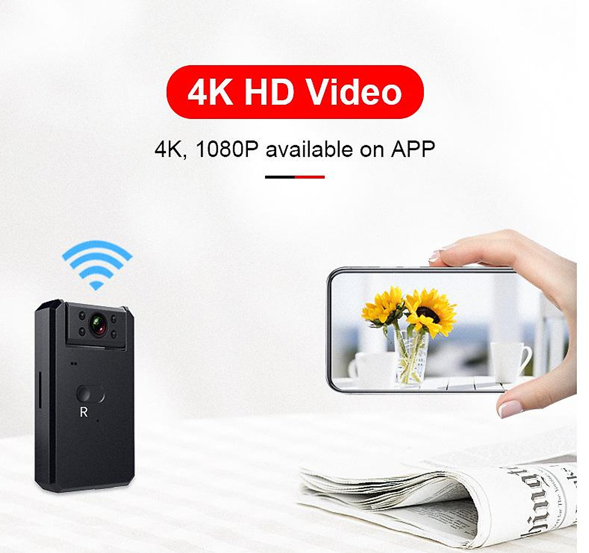 Máy ảnh WiFi 4K HD WiFi không dây Trình quay phim thông minh xe máy