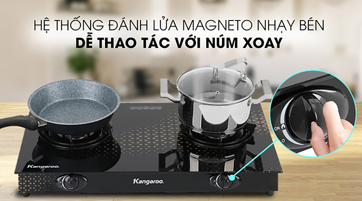 Bếp Gas Dương Đôi Kangaroo KG8G1C - Hàng Chính Hãng
