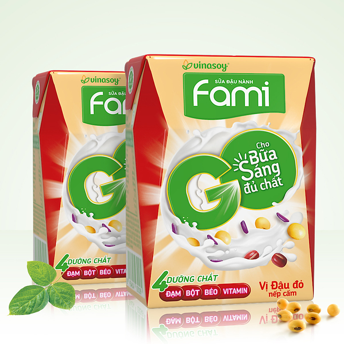 Thùng Sữa Đậu Nành Famigo Đậu Đỏ Nếp Cẩm (200ml x 36 Hộp)