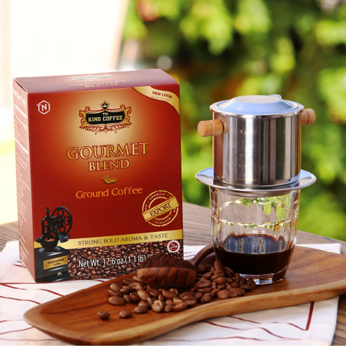 Cà Phê Rang Xay Gourmet Blend KING COFFEE - Hộp 500g - Pha Phin