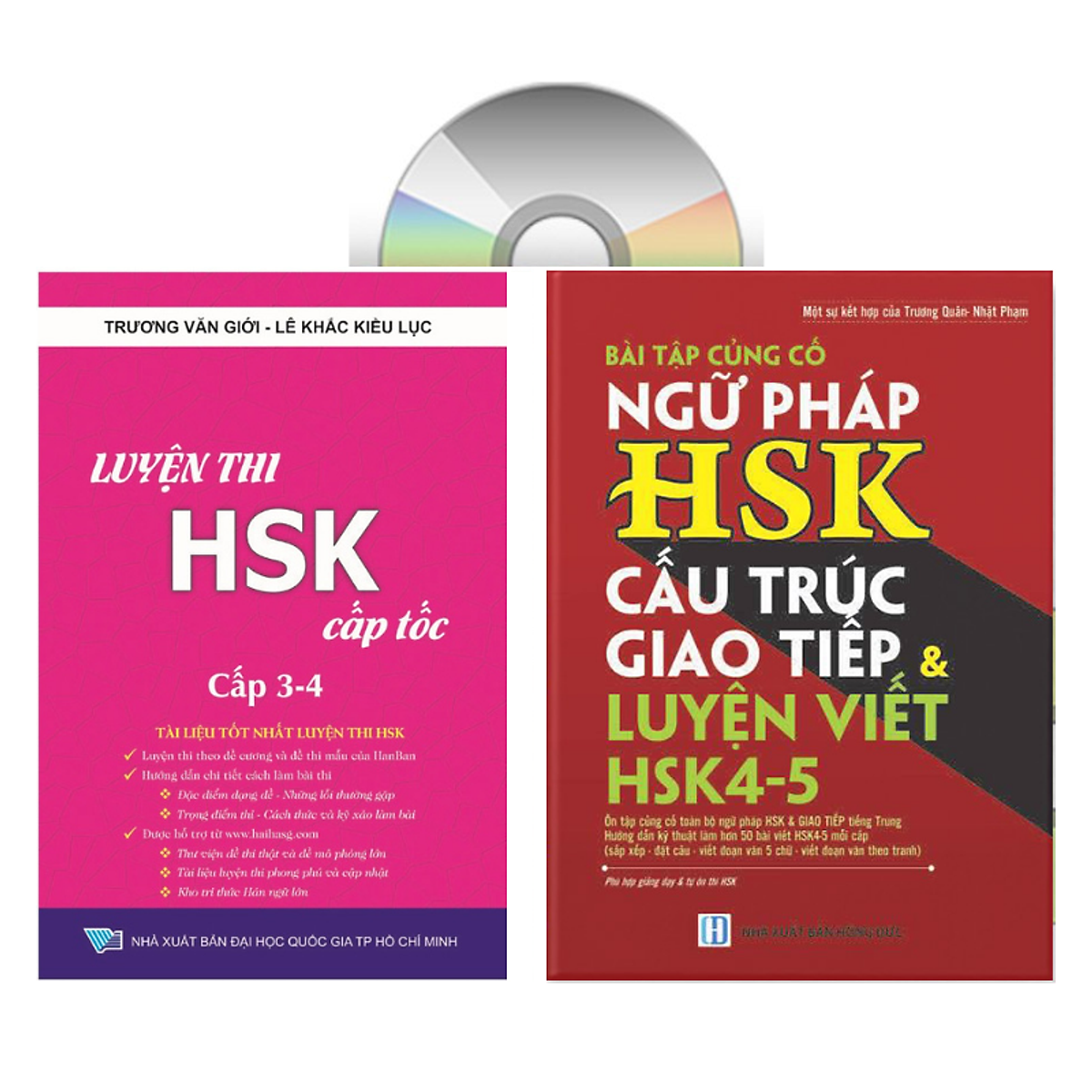 Sách - combo: Luyện thi HSK cấp tốc tập 2 (tương đương HSK 3+4 kèm CD) + Bài Tập Củng Cố Ngữ Pháp HSK Cấu Trúc Giao Tiếp & Luyện Viết HSK 4-5 Kèm Đáp Án + DVD tài liệu