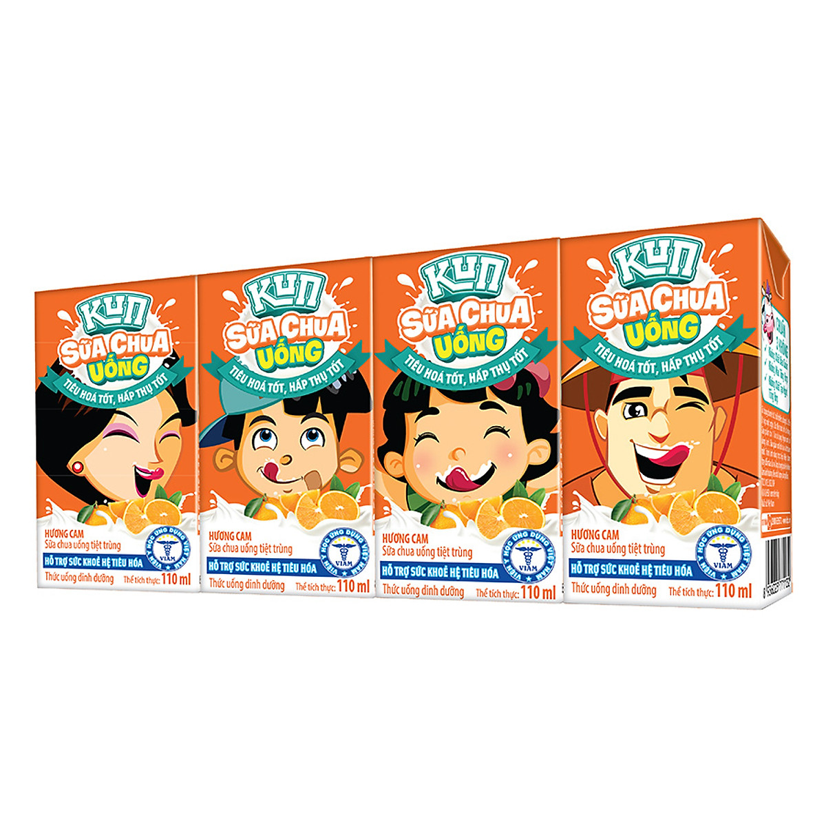 Thùng 48 Hộp Sữa Chua Uống Hương Cam KUN 110ml/hộp