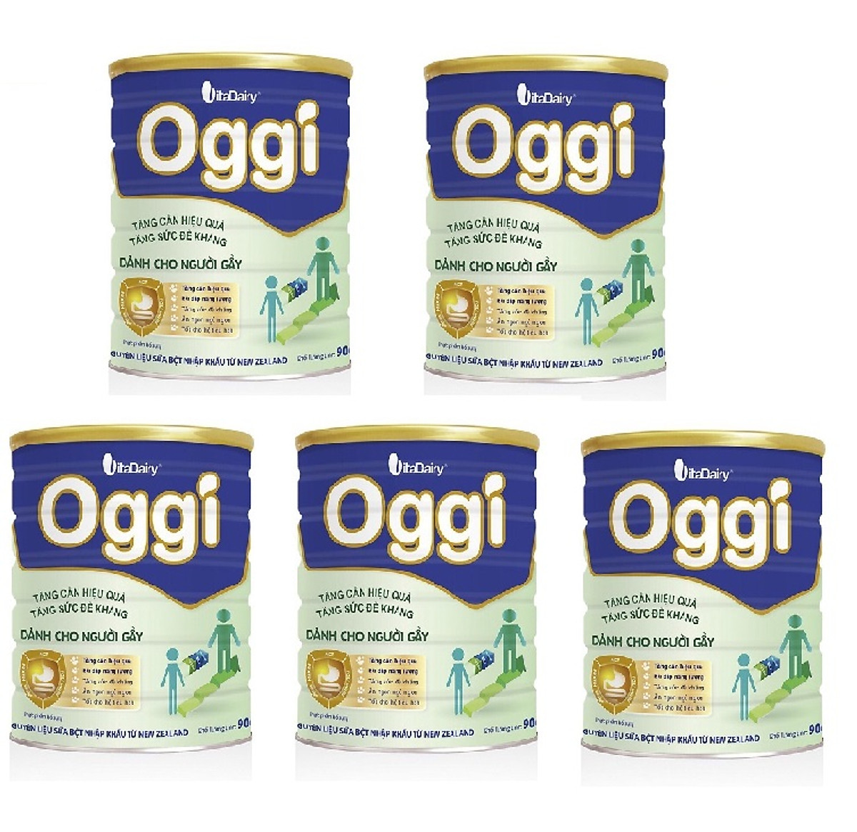 Combo 5 lon Sữa Oggi cho người gầy lon 900g - Tăng cân hiệu quả, tăng sức đề kháng