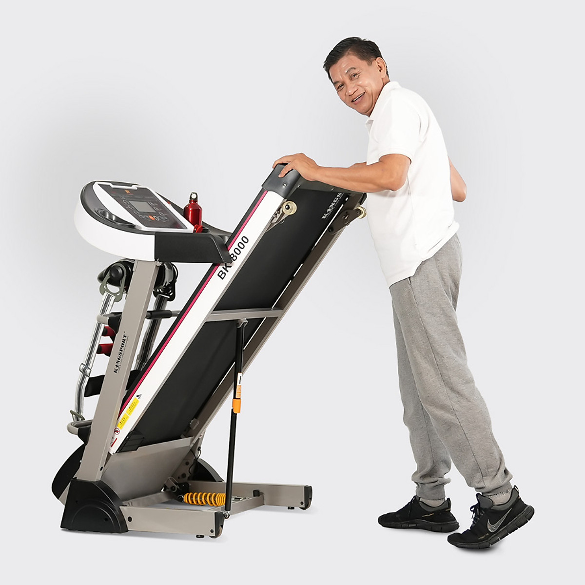 CHỈ GIAO MIỀN NAM| Máy chạy bộ KINGSPORT BK-8000 đa năng, thảm chạy rộng chống trơn, kèm đai massage và thanh gập bụng, cân nặng phù hợp từ dưới 75kg