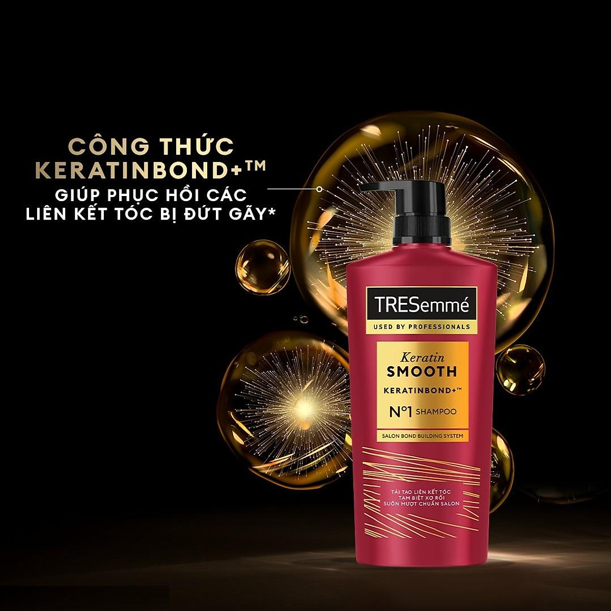 Dầu Gội Tresemmé Keratin Smooth Tinh Dầu Argan & Keratin Vào Nếp Suôn Mượt 640g