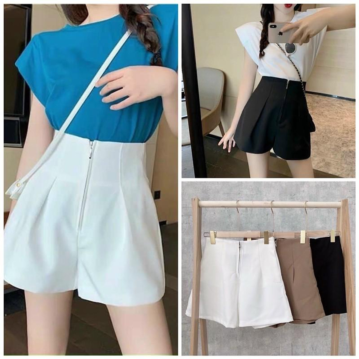 Short khoá kéo lưng cao SIZE S M L (Xả Kho Kèm Ảnh Thật 100%)