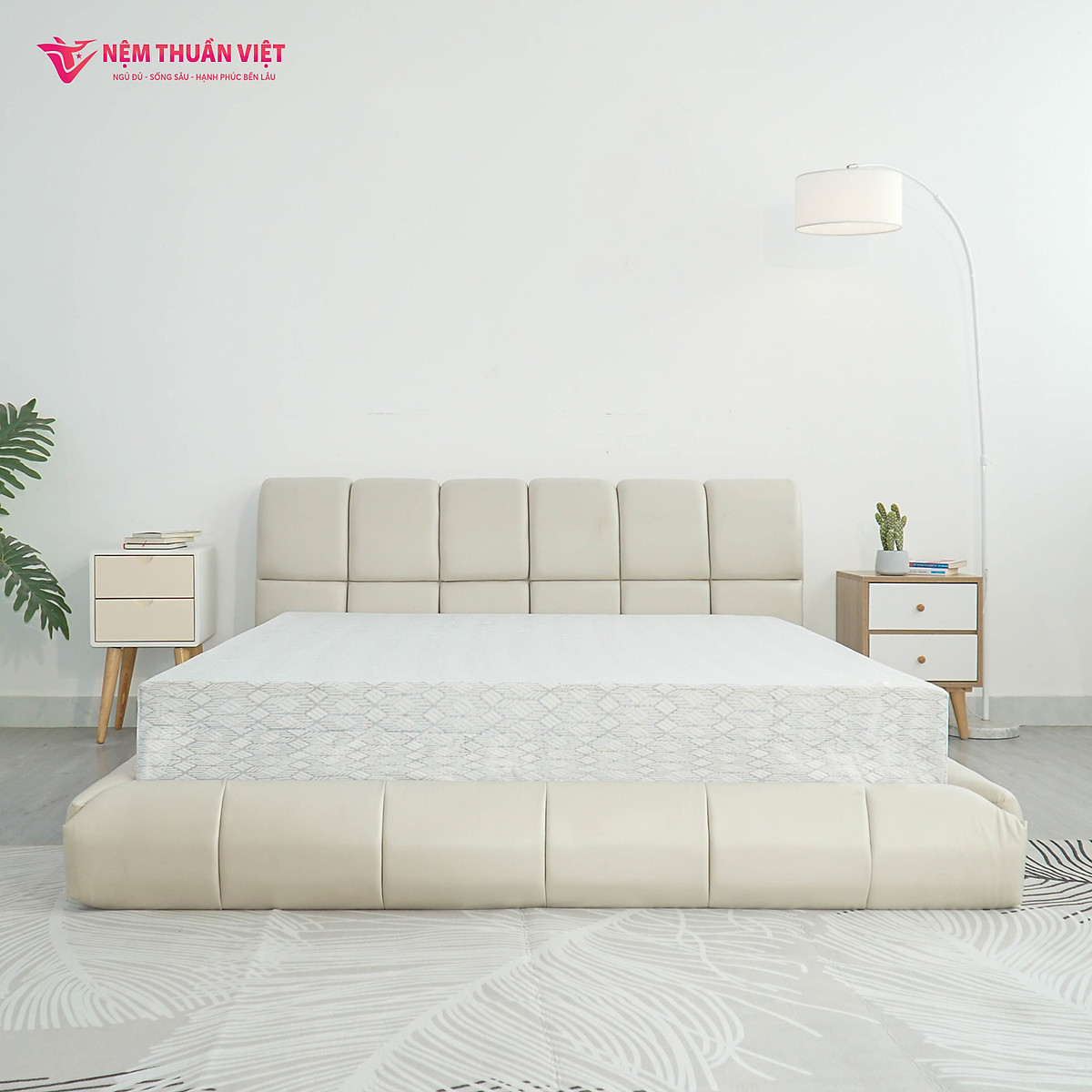 Nệ̣m Foam Premium Thuần Việt - Êm Ái, Thoáng Mát Tối Ưu - Bảo Hành 12 Năm