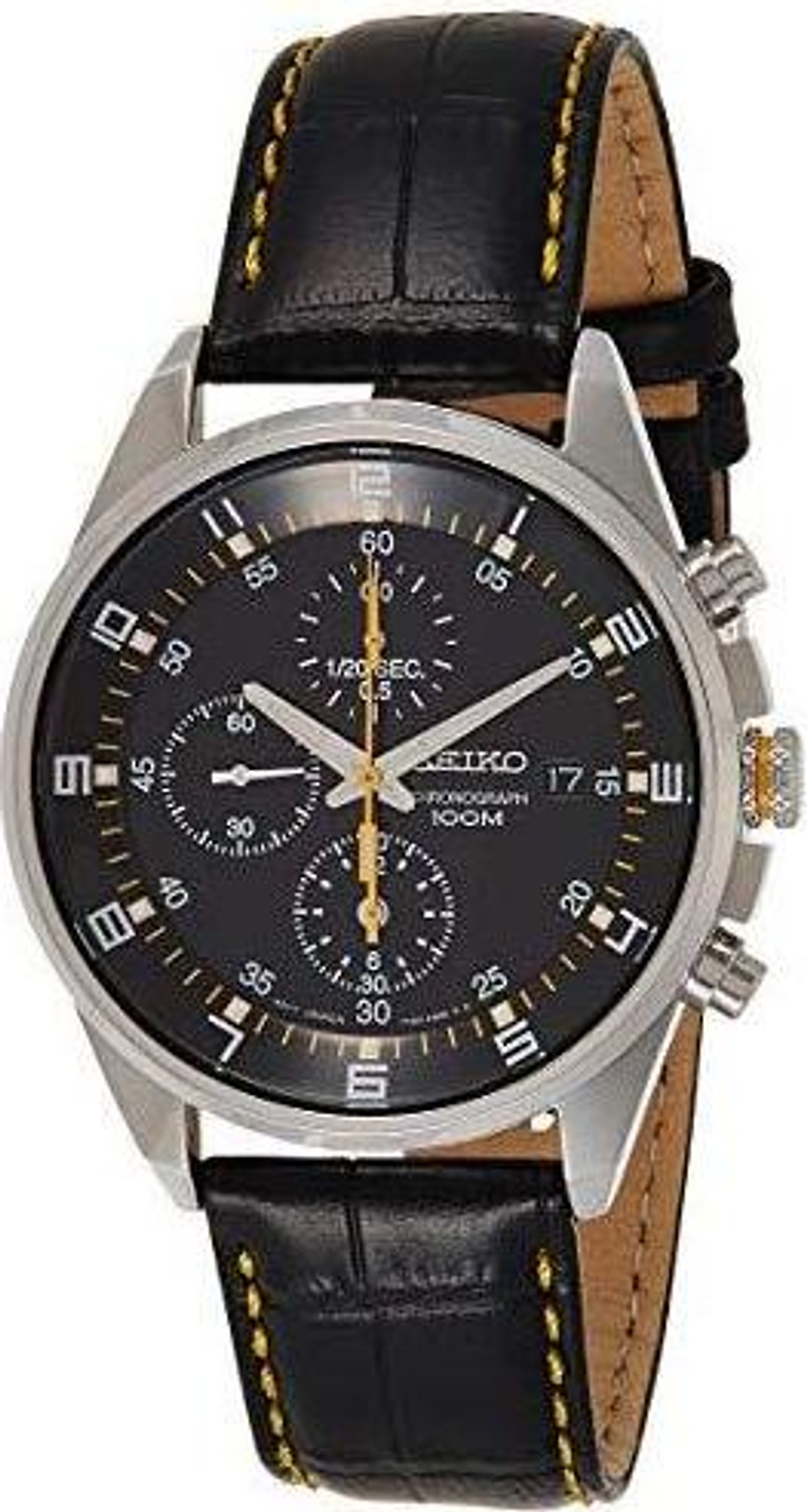 Mua Seiko - SNDC89P2 - Men's Watch - Quartz Chronograph - Black Dial - Black  Leather Strap