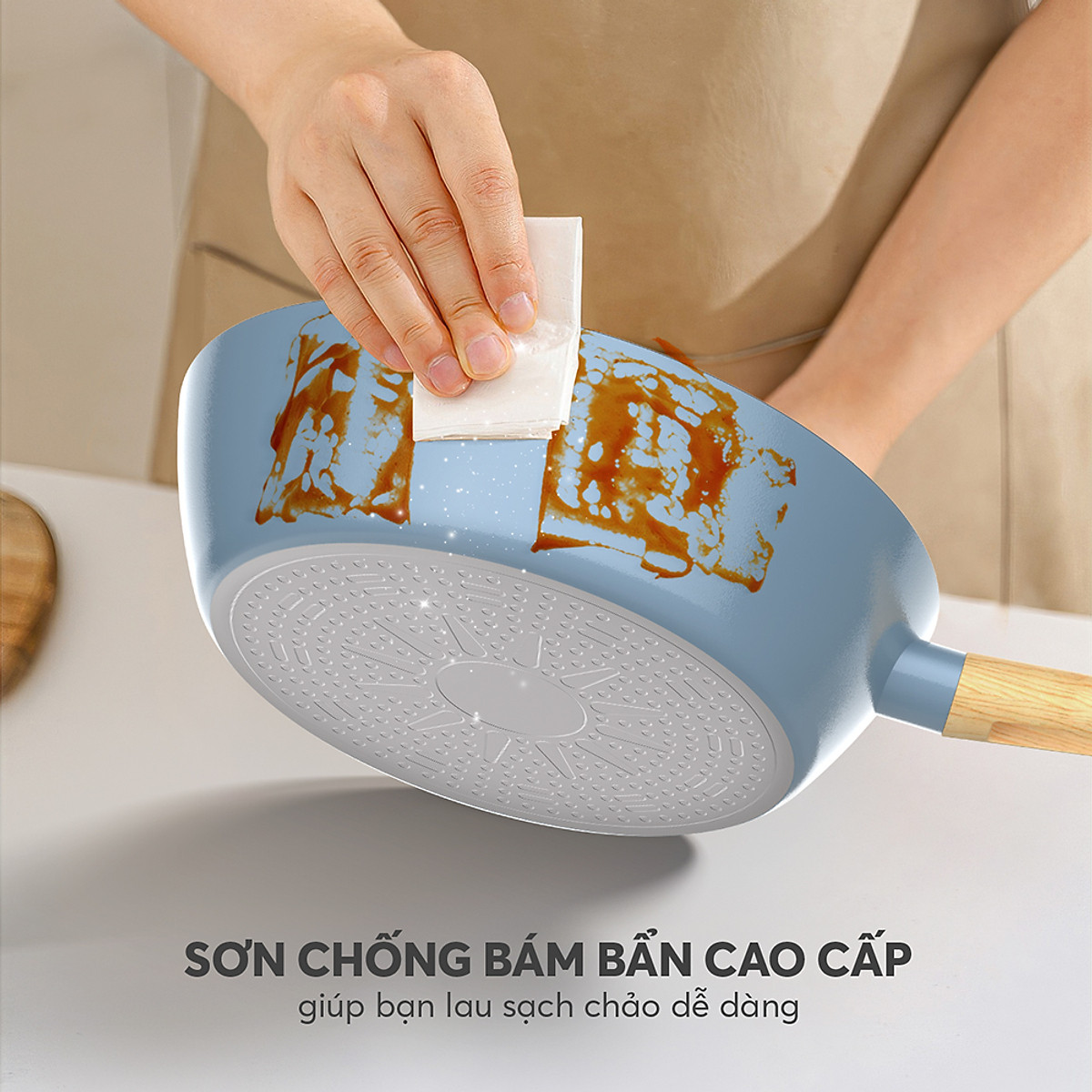 Chảo chống dính vân gỗ Elmich Nature EL-5947MG