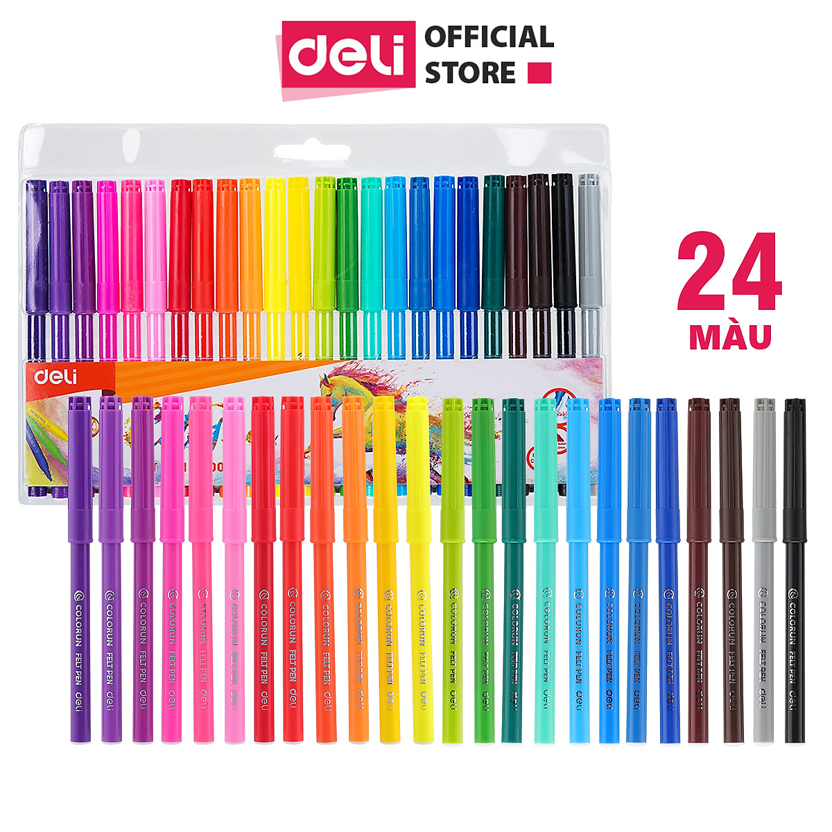 Bút màu nước 1.0mm Deli, 12 màu/18 màu/hộp - EC10003/EC10013