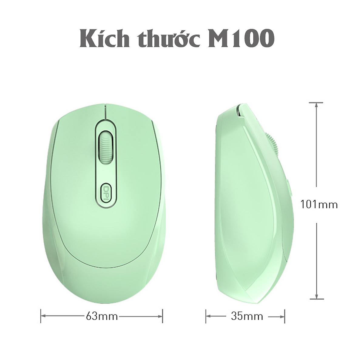 Chuột không dây HXSJ M107 wireless 2.4Ghz sạc pin, chồng ồn, DIP1600 chuyên dùng cho máy tính, laptop, tivi - Hàng chính hãng