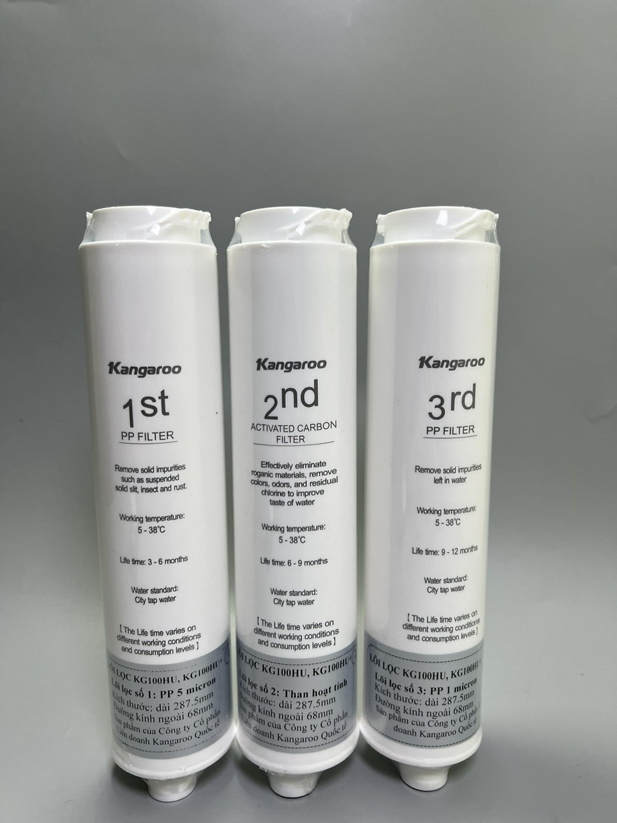 Bộ Lõi lọc 123 KG100HU, KG100HU+ dành cho các máy Kangaroo KG100HU, KG100HU+, KG100MED, KG100EED, KG-Y1MED- Hàng chính hãng