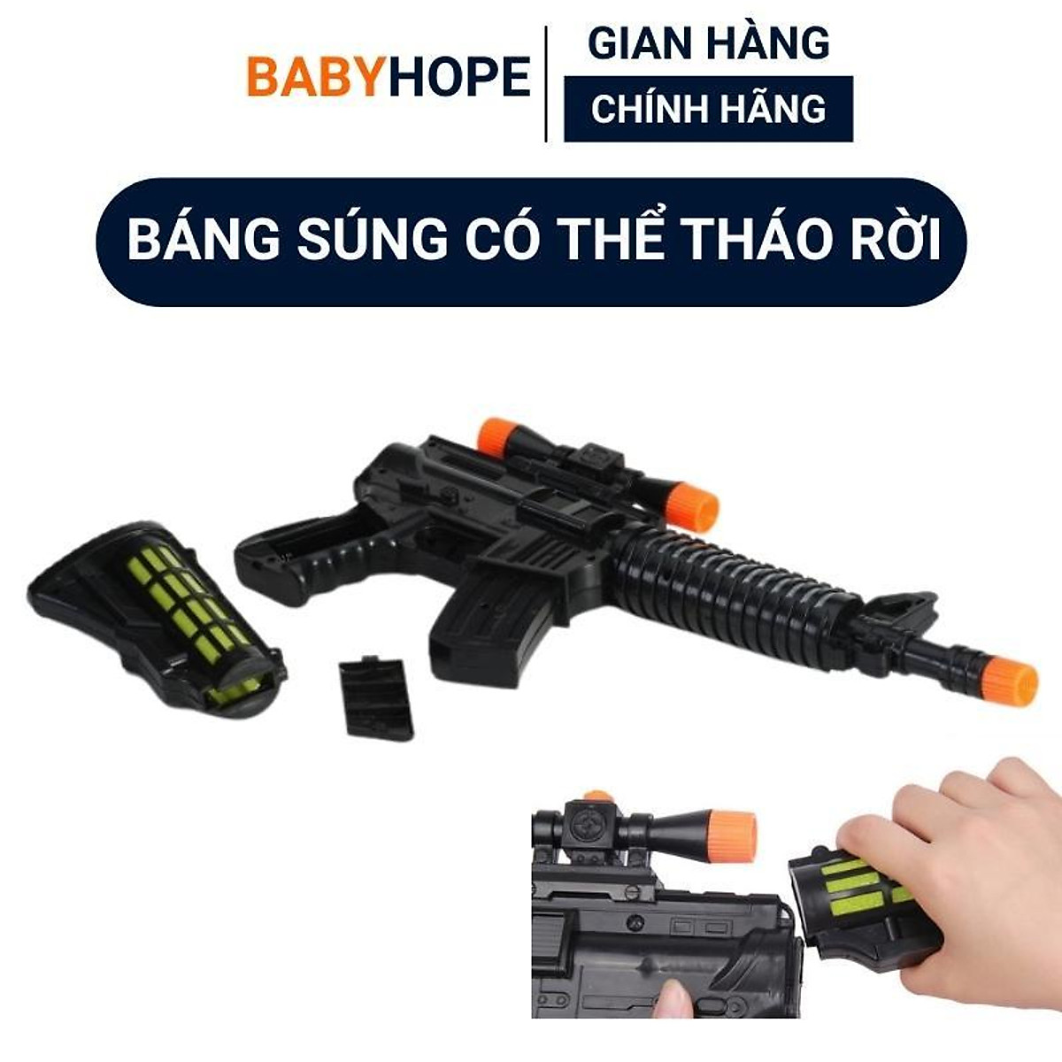 Súng đồ chơi trẻ em AK chạy pin có nhạc đèn đồ chơi Nhíp Shop - Nhíp