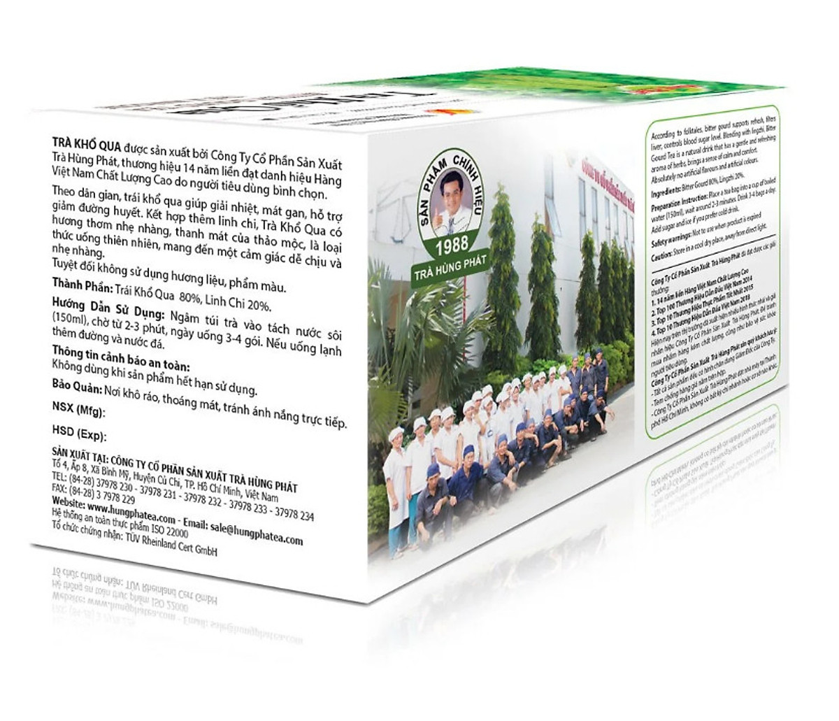 Trà Khổ Qua Túi Lọc Hỗ Trợ Thanh Nhiệt Cơ Thể Dáng Đẹp Da Xinh Hộp 25 gói - Thương Hiệu Hùng Phát