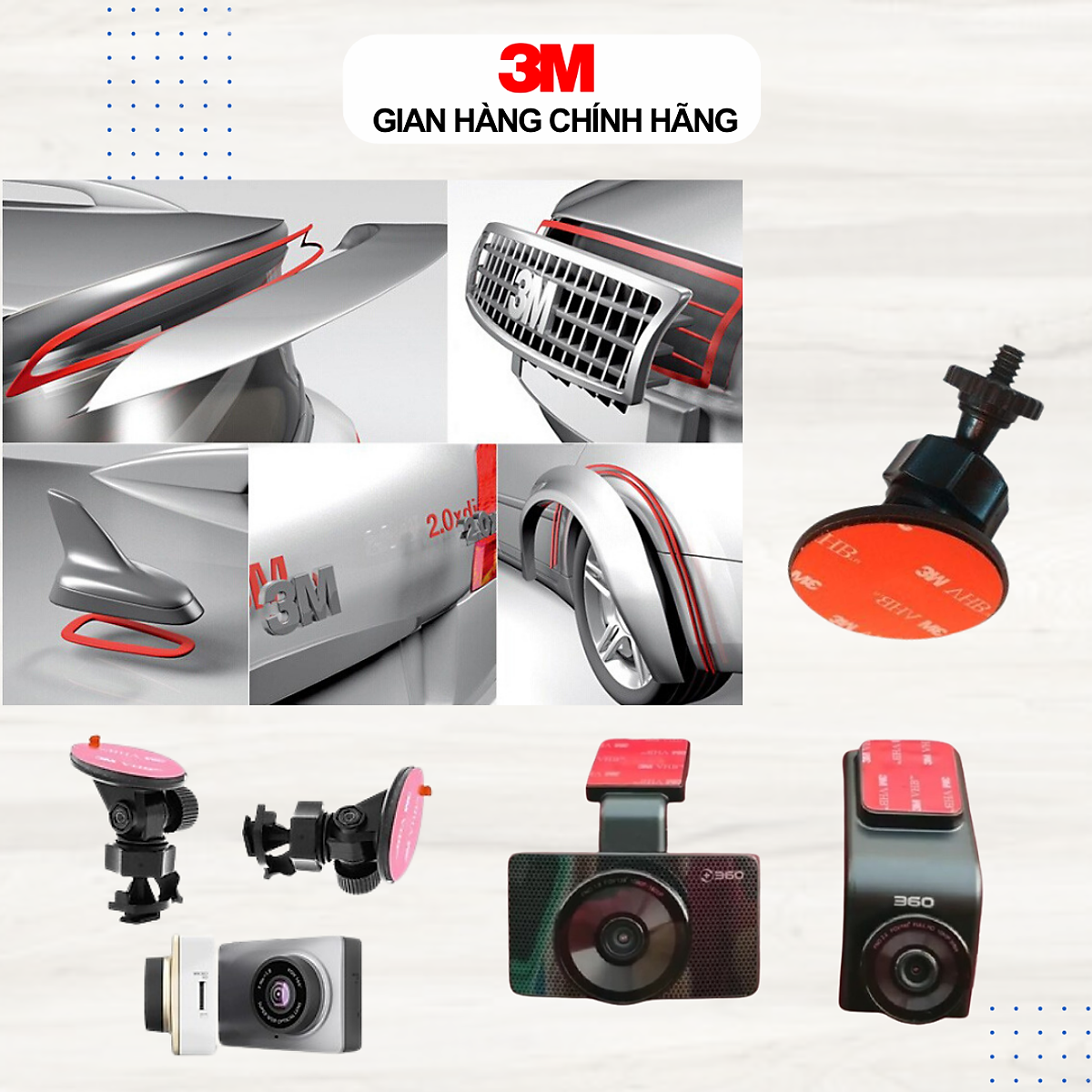 Băng Keo 2 mặt cường lực 3M VHB GPL-110GF màu xám - dày 1.1mm - Dán vè mưa,Logo, Đồ chơi xe, vật dụng gia đình...