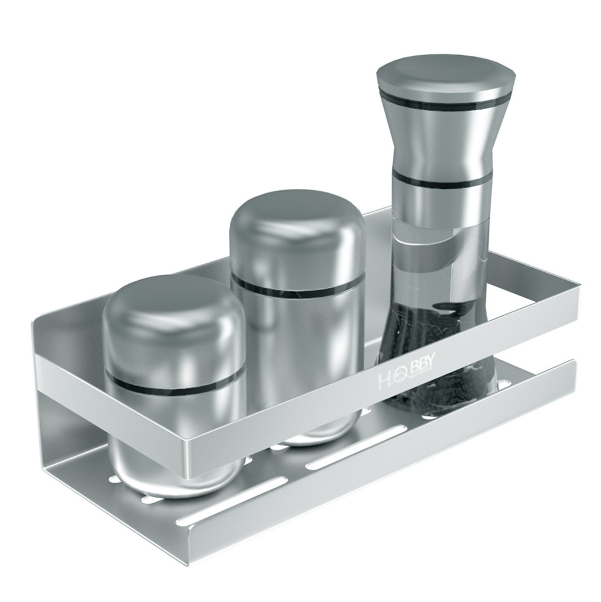 Kệ gia vị Inox 304 dán tường gạch men - có keo dán Sealant Fix -không rỉ sét, đựng được nhiều đồ dùng nhà bếp - 3 kích thước - HOBBY KGVD20 , KGVD23, KGVD28 - hàng chính hãng