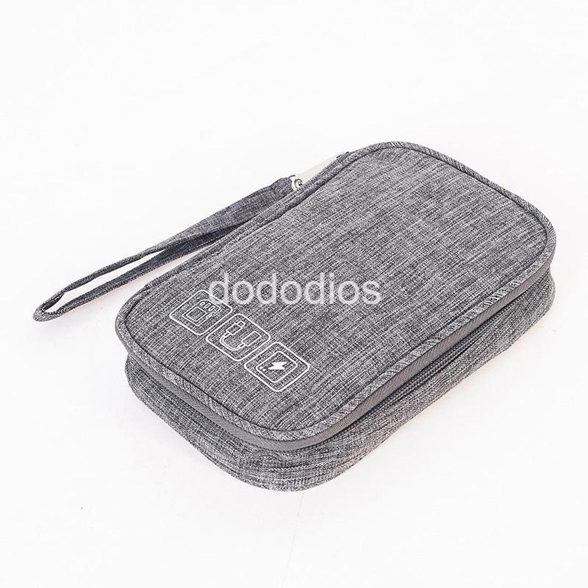 Túi đựng phụ kiện công nghệ đựng pin sạc dự phòng, điện thoại, cáp sạc usb, tai nghe có quai cầm, [Loại cao cấp - Màu Đen] Túi Đựng Phụ Kiện Công Nghệ Có Quai Cầm, Chống Nước - Hàng Chính Hãng dododios