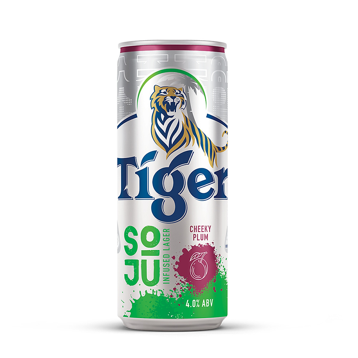 Thùng 20 Lon Bia Tiger Soju Infused Lager Cheeky Plum (vị Soju Mận) 330ml