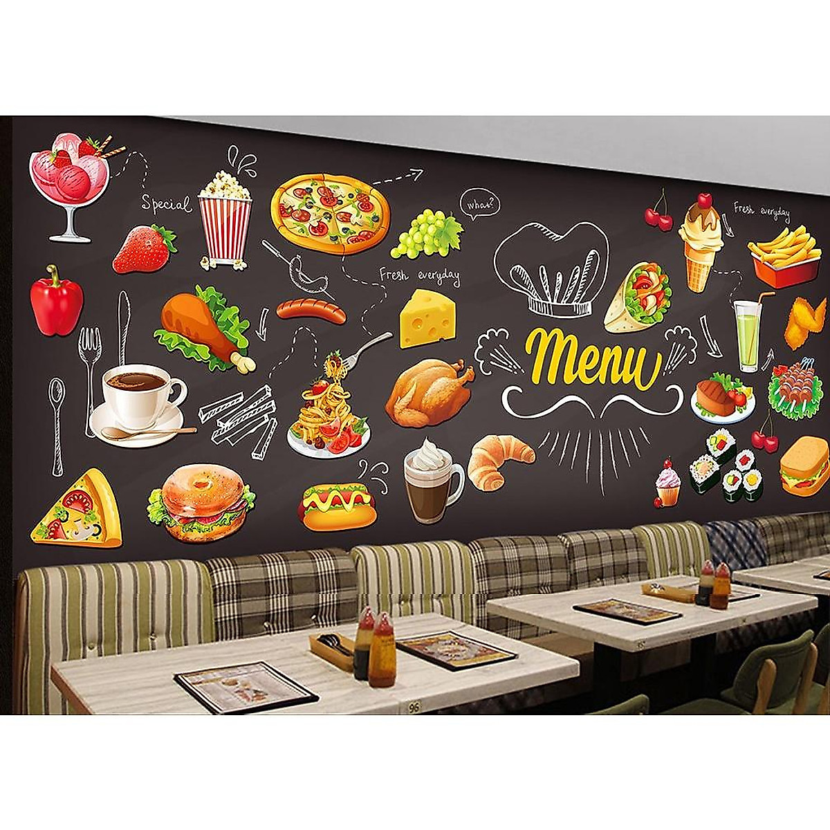 Tranh dán tường đồ ăn vặt pizza - Decal & giấy dán tường