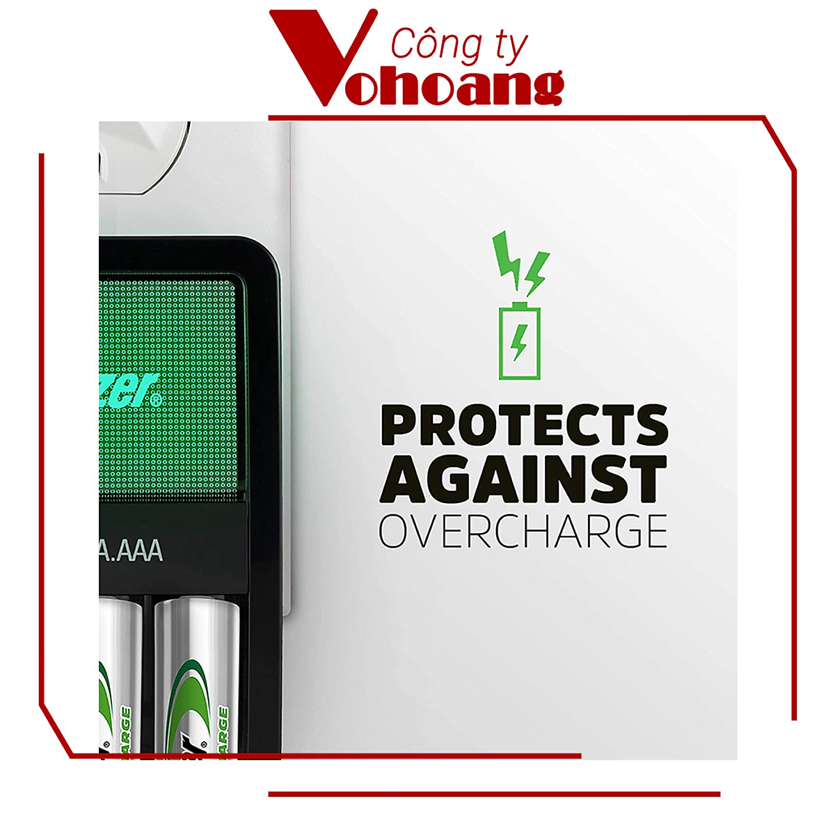 Bộ sạc Energizer Charger kèm 4 pin Ener AA 2000mAh, tự ngắt sạc (CHVCM4) ( Mẫu mới)