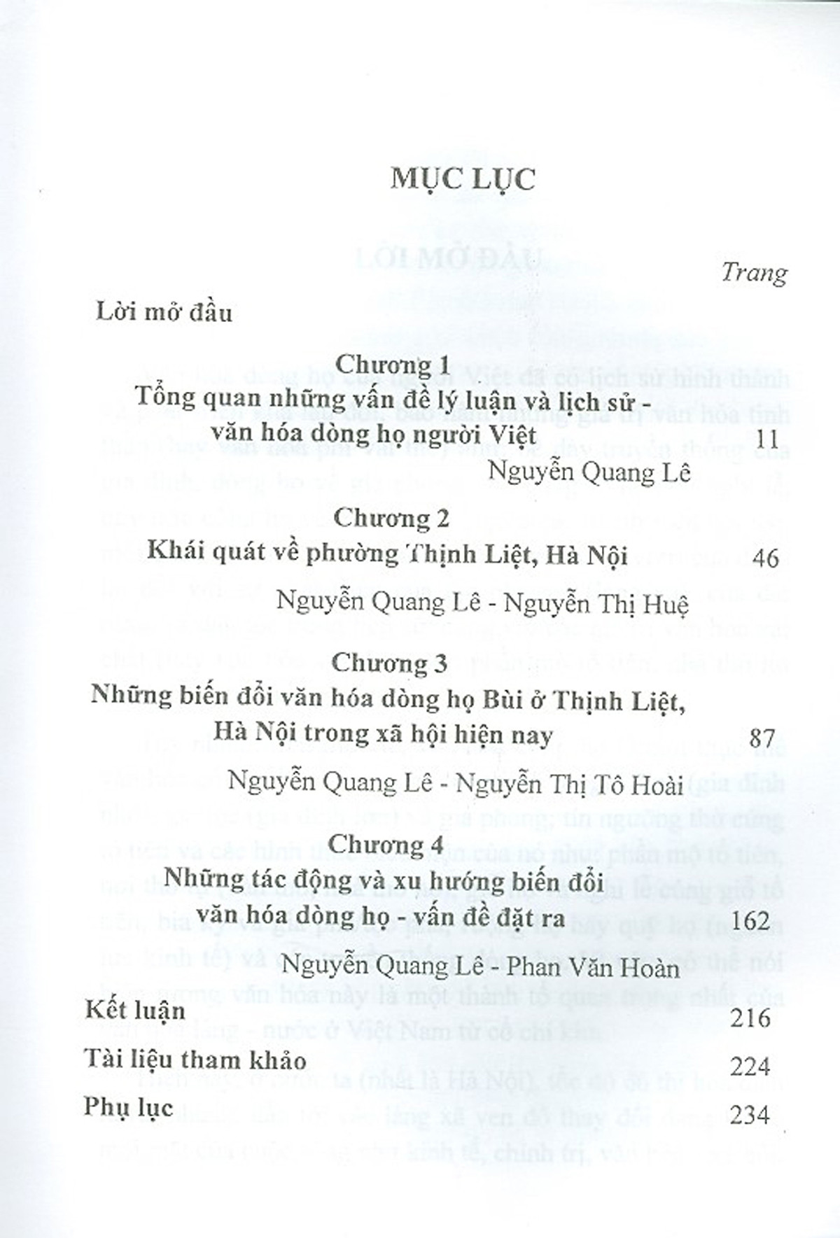 Những Biến Đổi Văn Hóa Dòng Họ Người Việt Thời Kỳ Đổi Mới Và Hội Nhập Quốc Tế (Nghiên Cứu Trường Hợp Dòng Họ Ở Thịnh Liệt - Hà Nội)